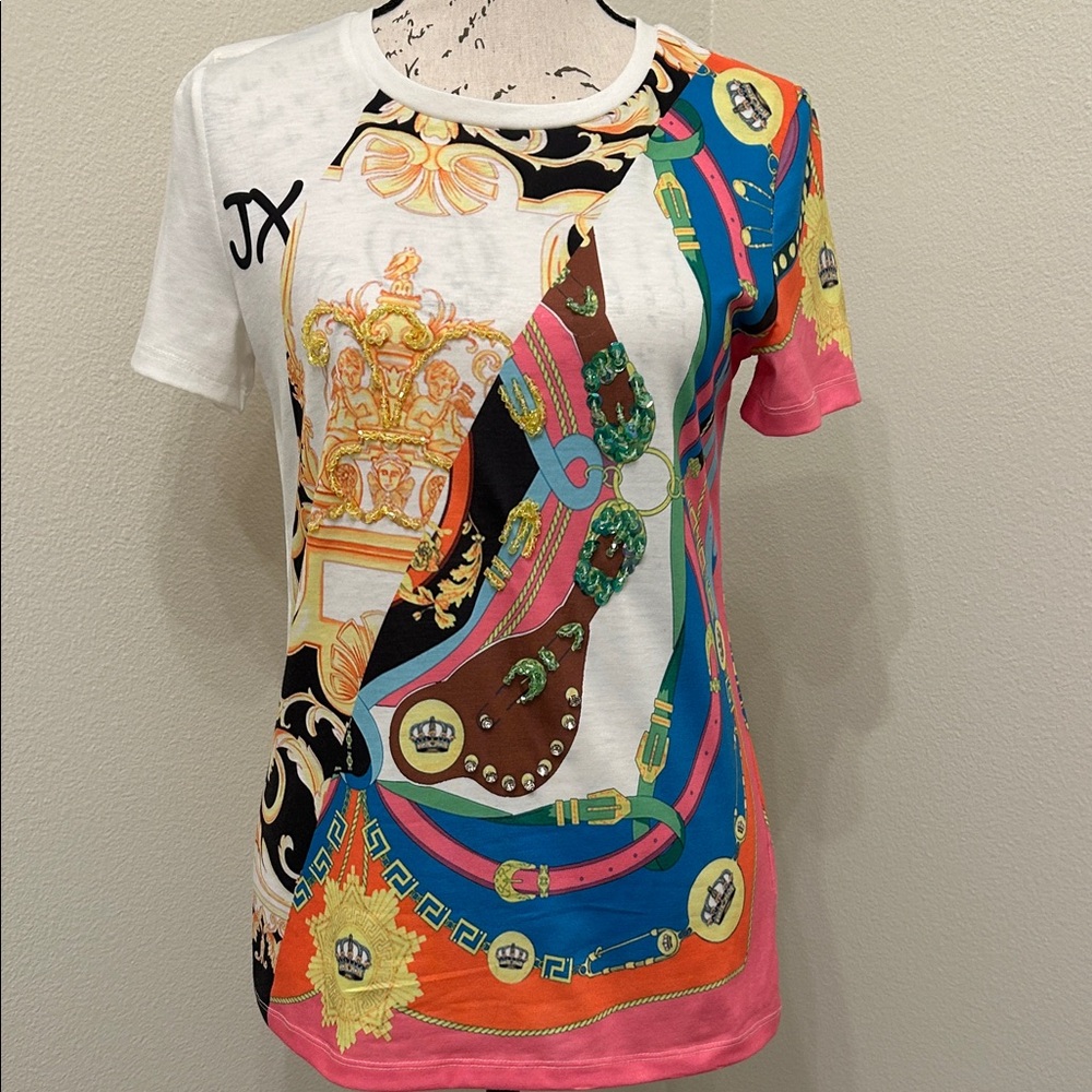 Multicolor Graphic embellished  Top